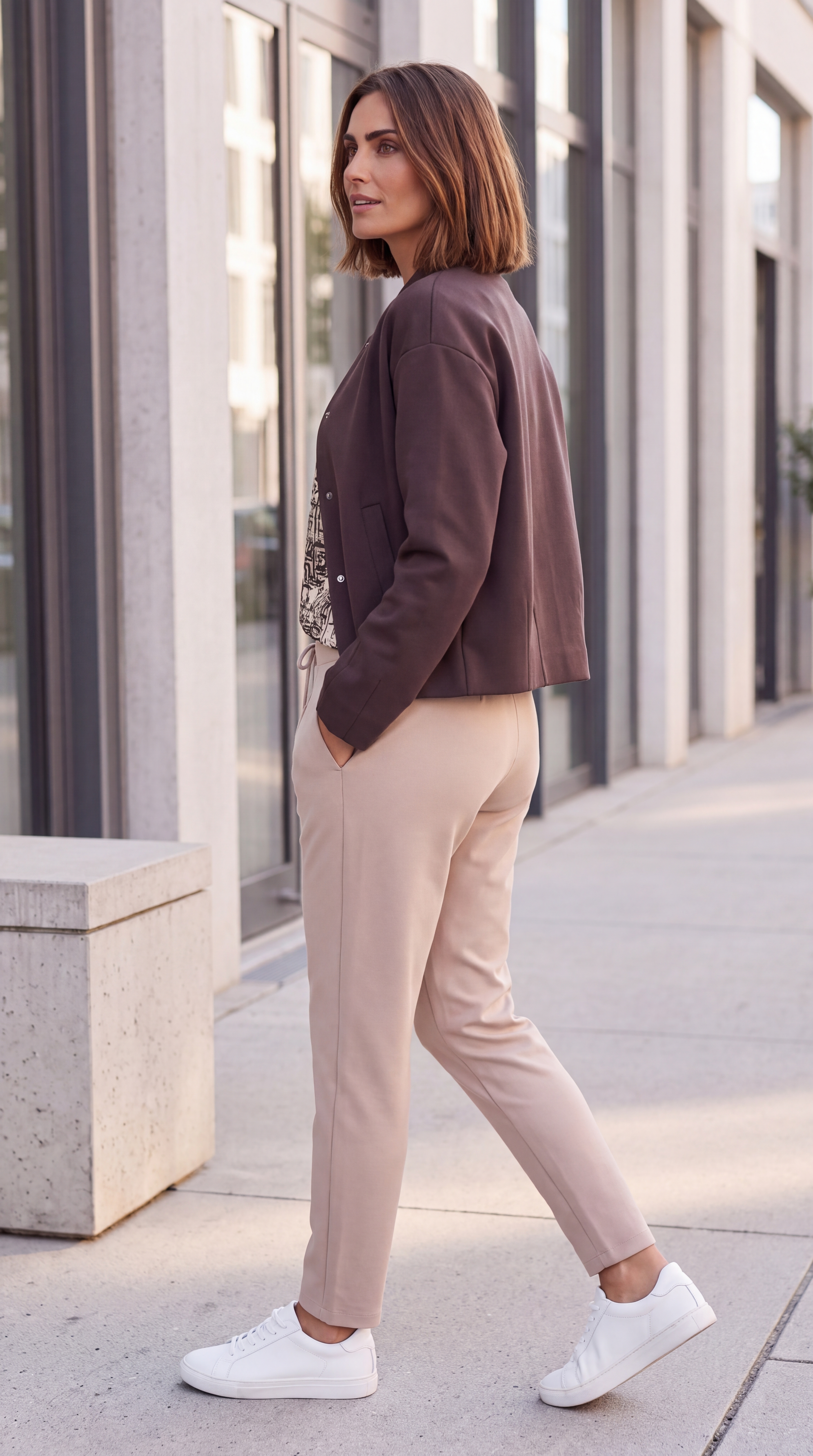 Dámske nohavice BROADWAY NYC FASHION REGULAR FIT WARM SAND 11